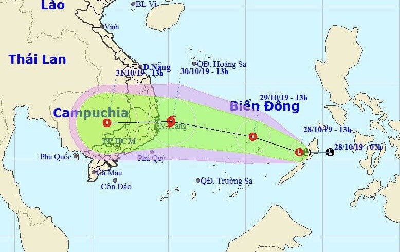 Dự báo đường di chuyển của áp thấp có khả năng mạnh lên thành áp thấp nhiệt đới, bão thời gian tới