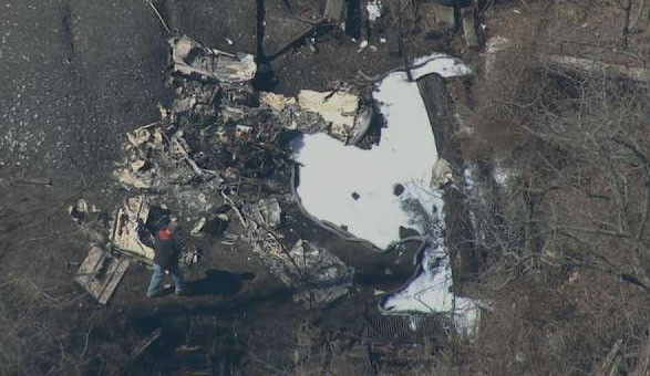 Ảnh hiện trường máy bay nhìn từ trên cao. Ảnh: Yahoo News