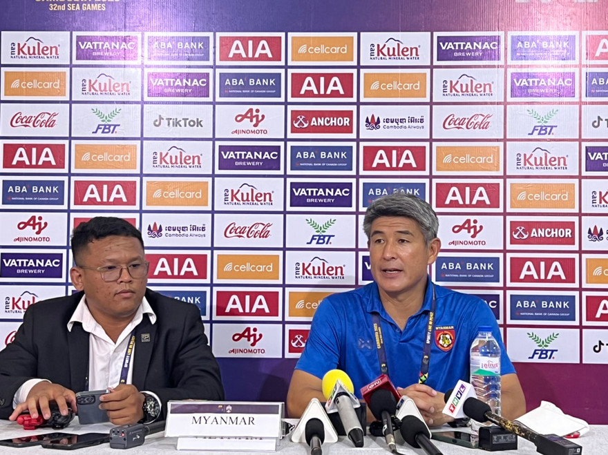 HLV Tetsuro Uki cho biết Myanmar mong gặp lại Việt Nam ở SEA Games 32 (ảnh Tiểu Phùng)