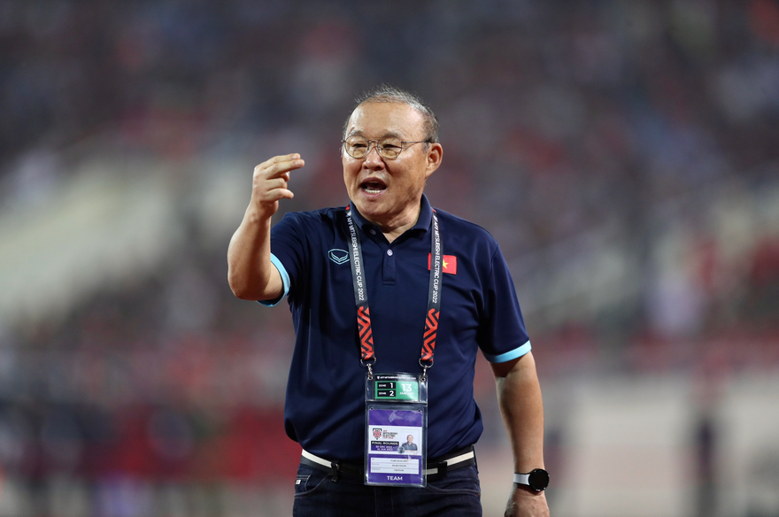 HLV Park Hang-seo tin Việt Nam có thể thắng Thái Lan 1-0 để vô địch AFF Cup 2022 (ảnh Hữu Phạm)