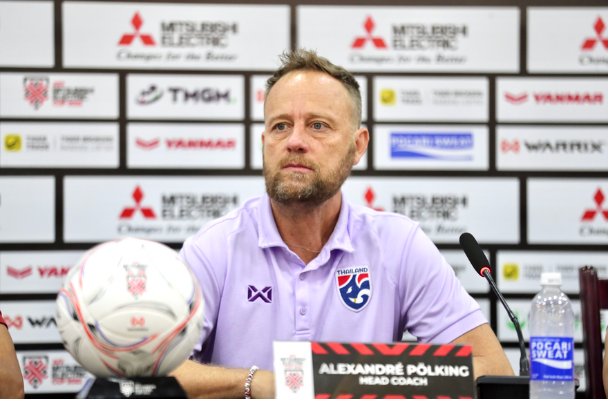 HLV Mano Polking tuyên bố Thái Lan đến Mỹ Đình không phải để chơi phòng ngự trước Việt Nam. (ảnh Như Ý)
