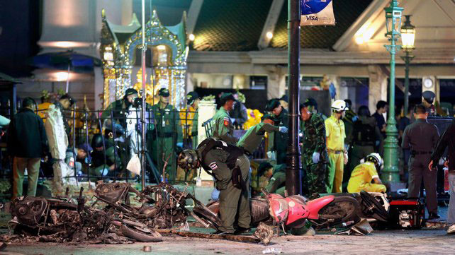 Hiện trường vụ đánh bom ở Bangkok hôm 17/8 