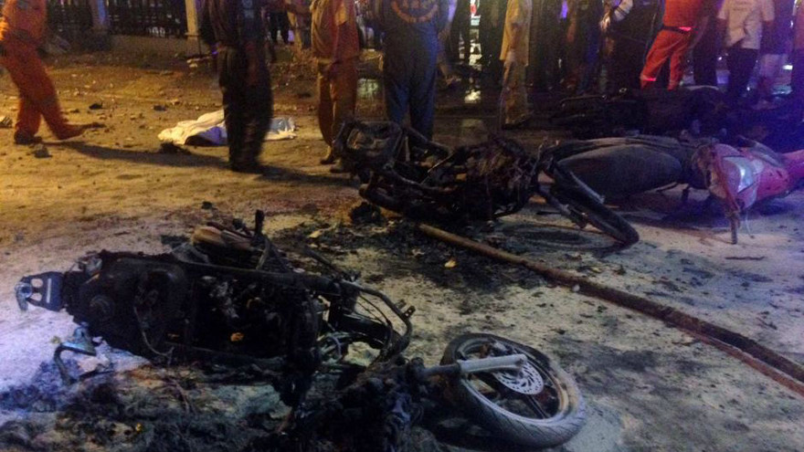 Hiện trường vụ đánh bom ở Bangkok hôm 17/8