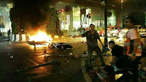 Hiện trường vụ đánh bom Bangkok, Thái Lan