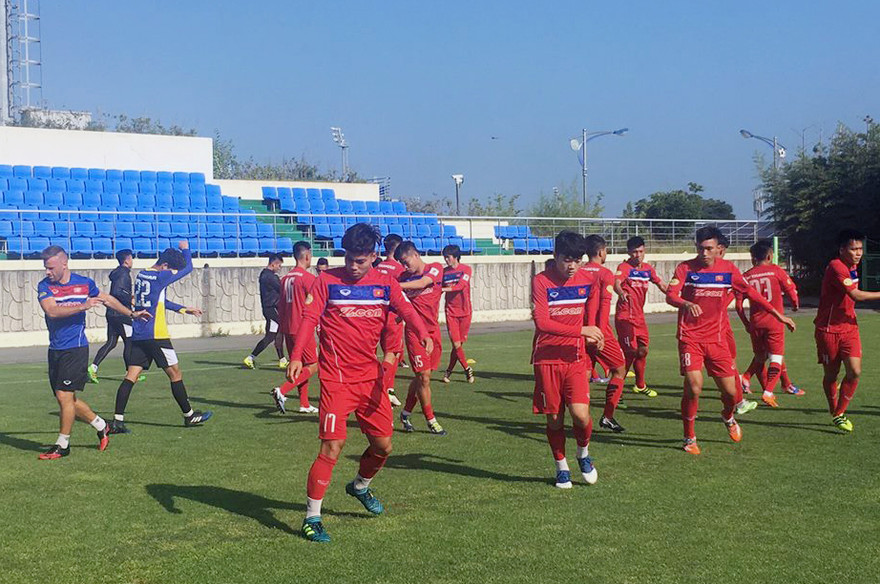 Các cầu thủ U22 Việt Nam tích cực tập luyện chuẩn bị cho SEA Games