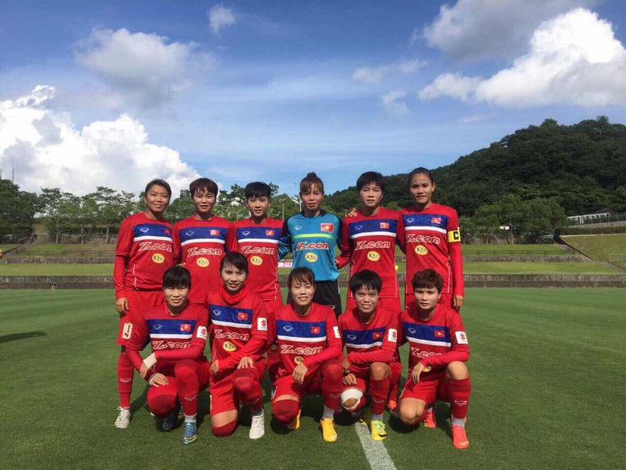 Tuyển nữ Việt Nam trong chuyến tập huấn tại Nhật Bản.