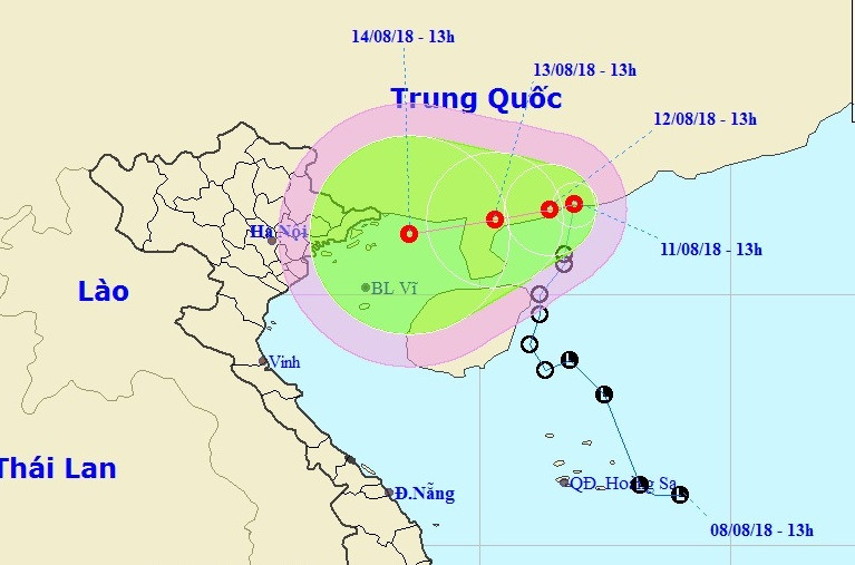 Dự báo áp thấp nhiệt đới sẽ thay đổi đường đi, đồng thời gây mưa lớn ở miền Bắc và Bắc Trung bộ trong tuần tới 