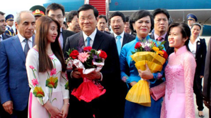 Chủ tịch nước Trương Tấn Sang bắt đầu thăm cấp Nhà nước Cộng hòa Azerbaijan