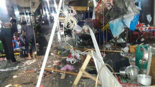 Hiện trường vụ nổ bom ở Pattani