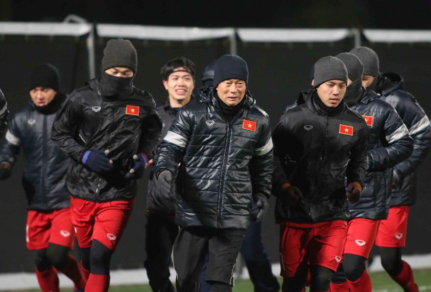 U23 Việt Nam phải tập trong nhiệt độ rất thấp ở Côn Sơn,Giang Tô.