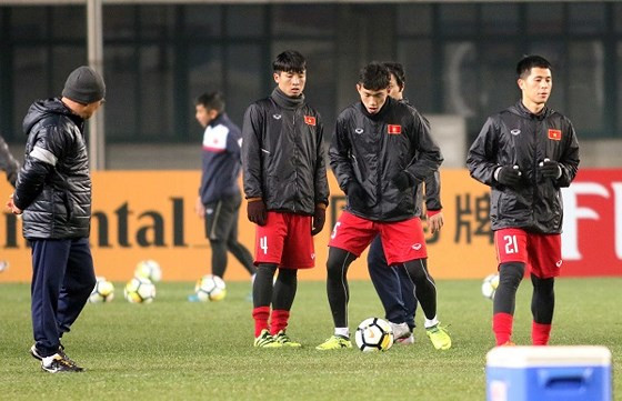 U23 Việt Nam trong buổi tập hôm qua.