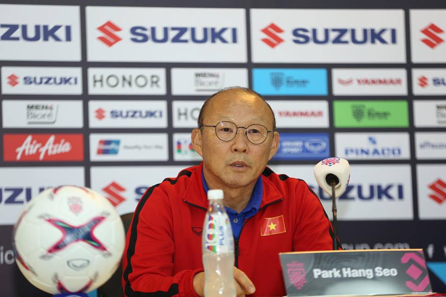 HLV Park Hang Seo trong buổi họp báo hôm nay. Ảnh: Như Ý