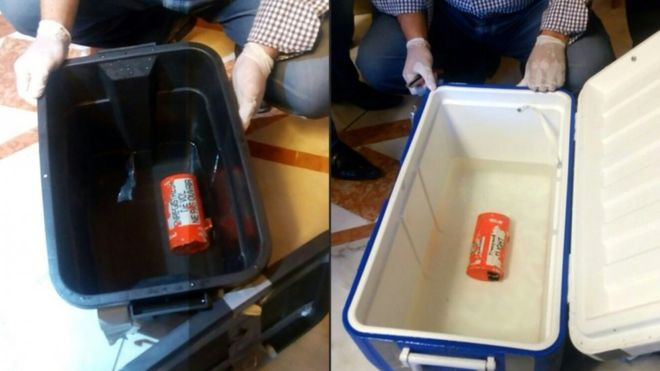 Hai hộp đen của máy bay Ai Cập. Ảnh: BBC