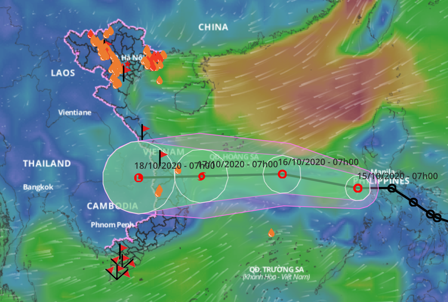 Áp thấp nhiệt đới đã vào biển Đồng và có khả năng gây mưa lớn ở miền Trung