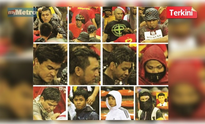 Ảnh những kẻ tấn công CĐV Việt Nam tại Shah Alam ngày 7/12