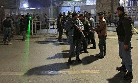 Cảnh sát Afghanistan phong tỏa hiện trường vụ đánh bom