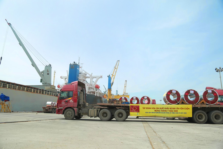 Một lô hàng xuất khẩu của Tập đoàn Hoa Sen trong quý 4 NĐTC 2019-2020