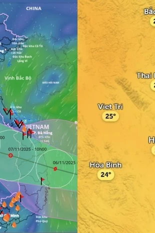 Dự báo Hà Nội sẽ có mưa do ảnh hưởng của hoàn lưu bão số 13 Kalmaegi