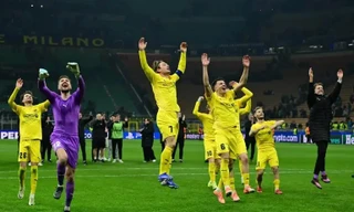 Bodo/Glimt ăn mừng chiến thắng trước Inter Milan.