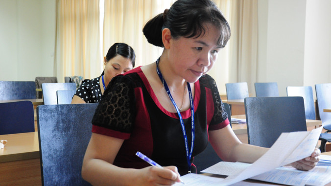 Chấm thi tuyển sinh đại học tại Đại học Thăng Long (Hà Nội). Ảnh: Hồ Thu