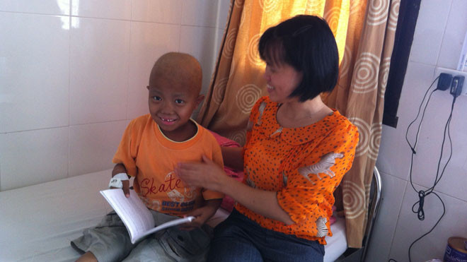 Bệnh nhi đầu tiên được ghép tủy chữa Thalassemia tại BV Nhi T.Ư. Ảnh: T.Hà