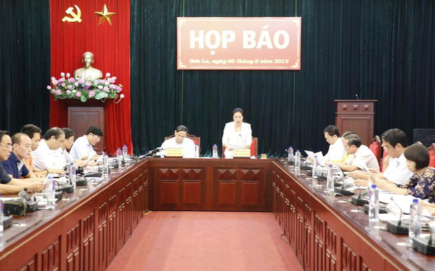 Quang cảnh buổi họp báo. Ảnh: Hồng Vĩnh