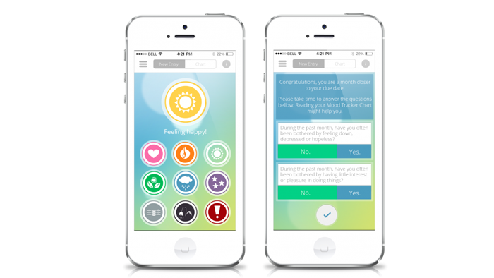 Ứng dụng giúp thai phụ ghi lại tâm trạng mỗi ngày. Ảnh: Bellabeat