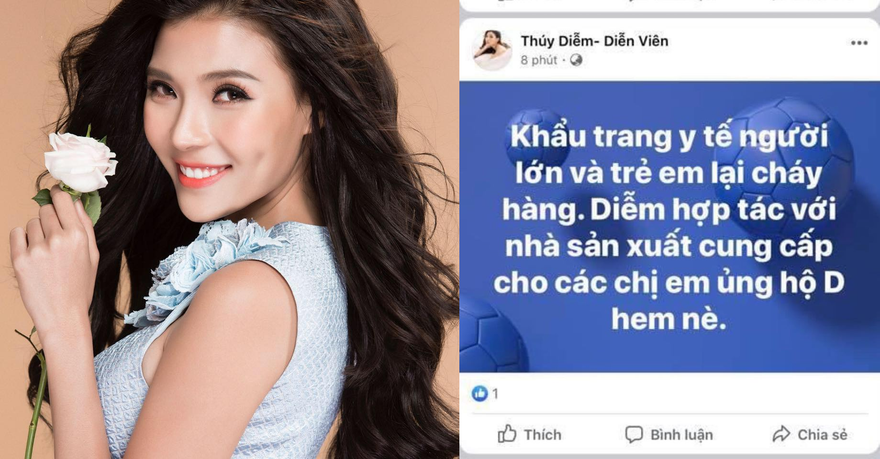 Thúy Diễm phản ứng gay gắt khi bị mạo danh bán khẩu trang đắt 'cắt cổ' 