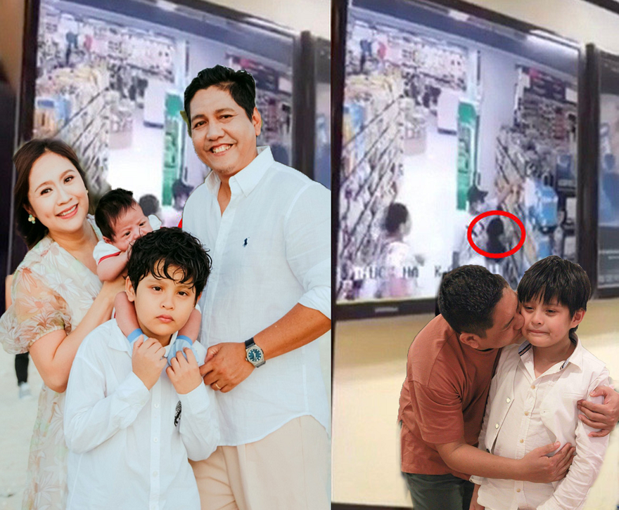 Vợ chồng Đức Thịnh Thanh Thúy 'thót tim' khi con trai bị cướp đồ trắng trợn nơi đông người