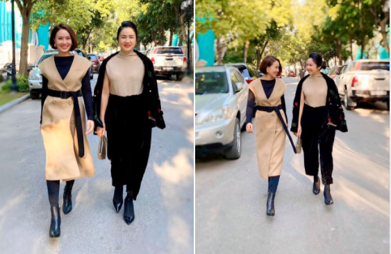 Hồng Diễm sành điệu trẻ trung bên diễn viên Nguyệt Hà