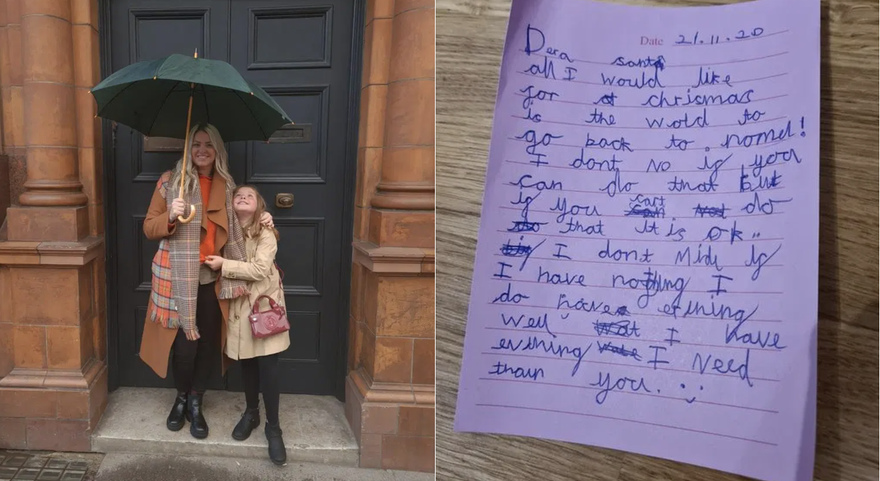 Xúc động trước điều ước của bé gái đêm Noel 'Con chỉ mong thế giới trở lại bình thường'