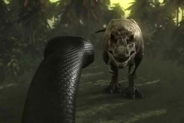 Khủng long bạo chúa ác chiến với rắn lớn nhất hành tinh.