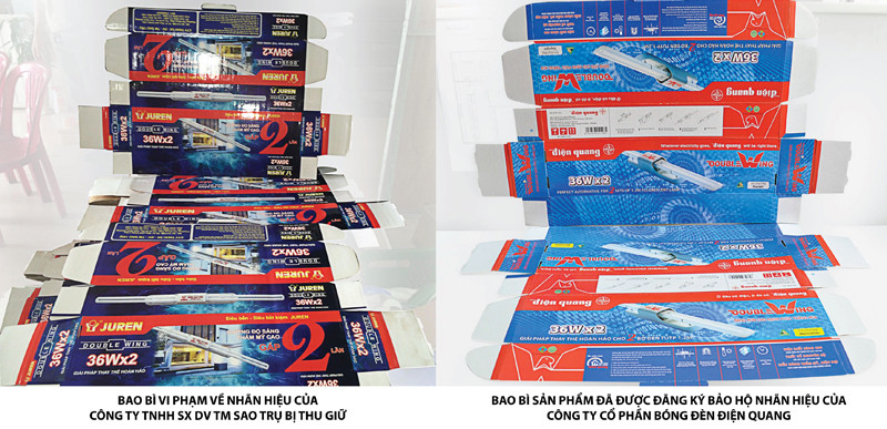 Thu giữ hơn 1.000 bao bì bộ đèn Double Wing “nhái”