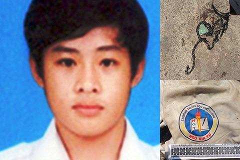  Nạn nhân Lưu Vĩnh Đạt và các vật dụng tìm thấy trên thi thể. 