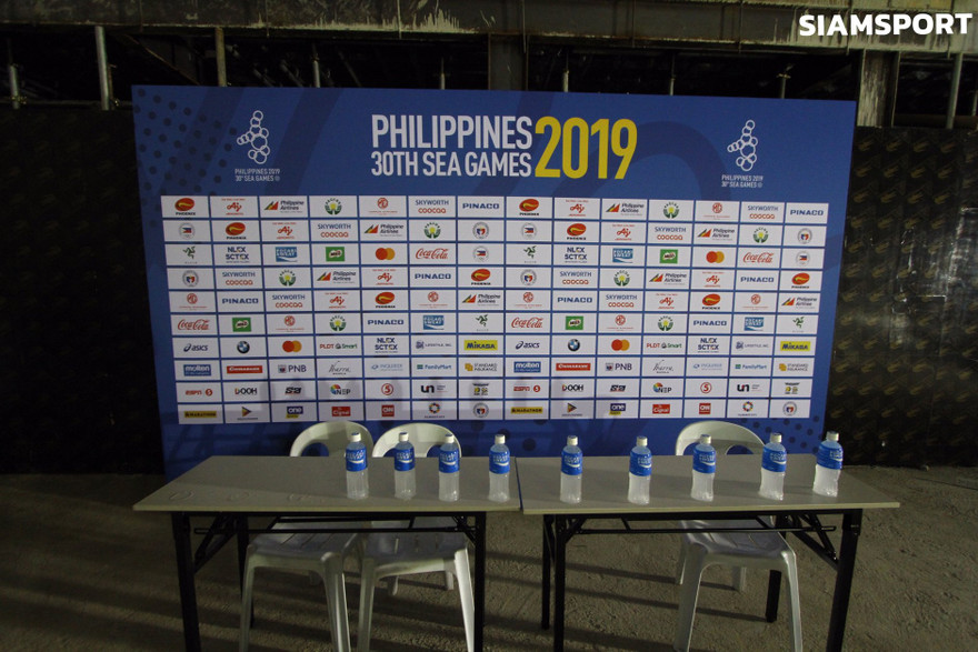 Phòng họp báo ở sân Rizal Memorial. Ảnh: Siam Sport.