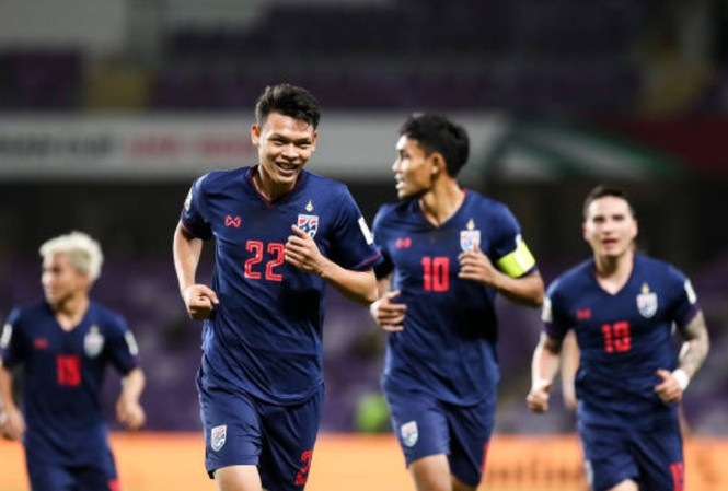 Supachai Jaided (số 22) là mũi nhọn số một của U22 Thái Lan.