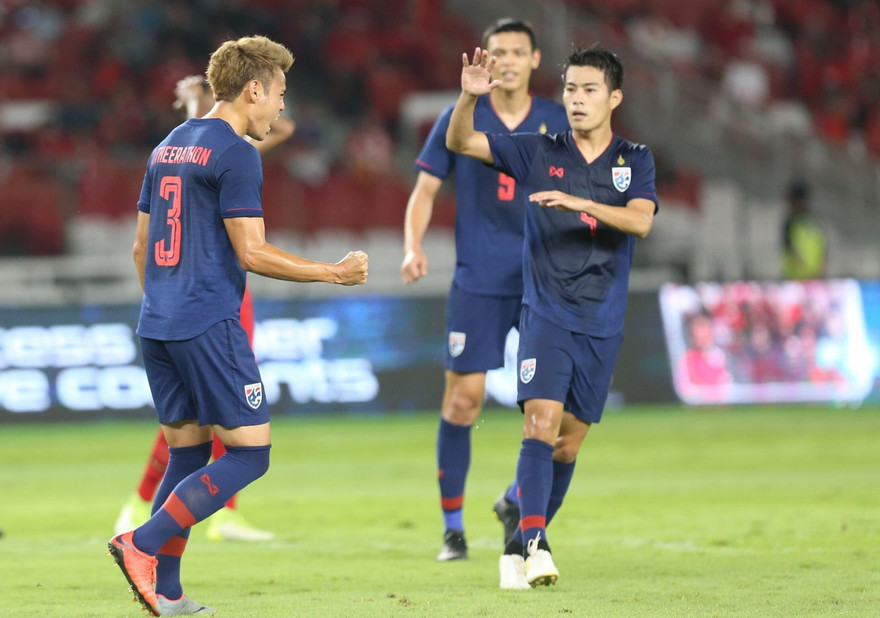 Các cầu thủ Thái Lan có trận đấu ấn tượng trước Indonesia. Ảnh: SiamSports.