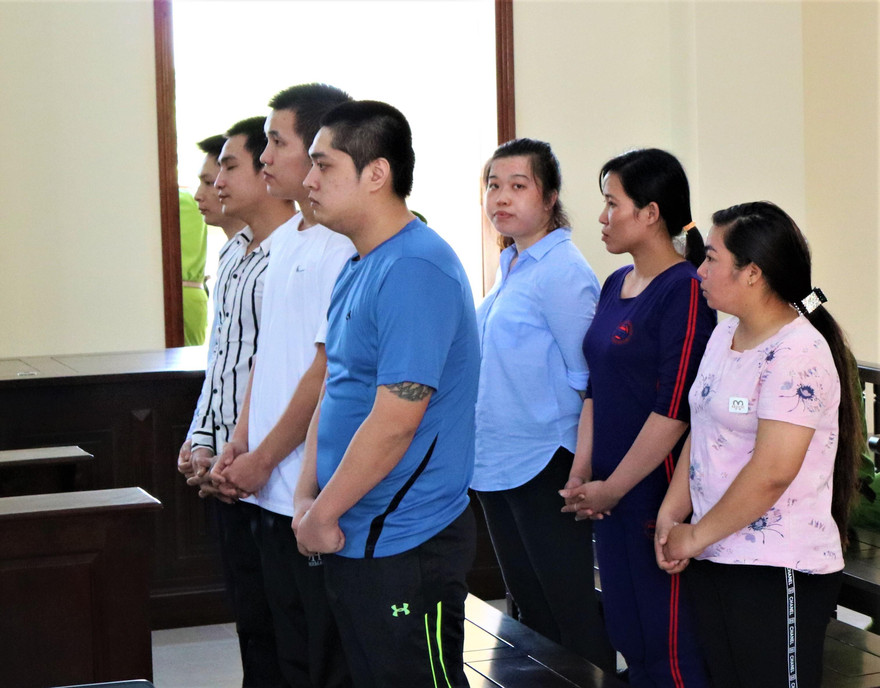 Các bị cáo tại phiên tòa - Ảnh: Kim Hà