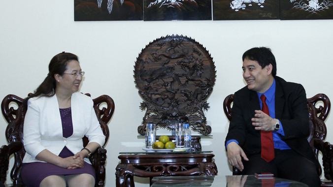 Bí thư Thư nhất T.Ư Đoàn Nguyễn Đắc Vinh tiếp Bí thư T.Ư Đoàn Trung Quốc La Mai