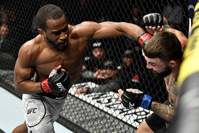 Geoff Neal ra đòn hạ gục Mike Perry.