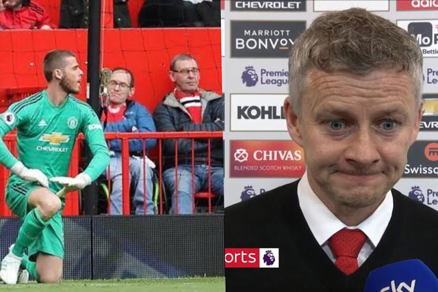 Gunnar Solskjaer bảo vệ De Gea.