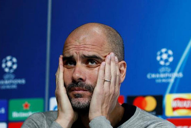 HLV Pep Guardiola thừa nhận Man City chưa thể sánh với M.U hay Liverpool.
