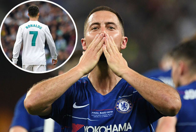 Hazard được trao áo số 7 khi gia nhập Real.