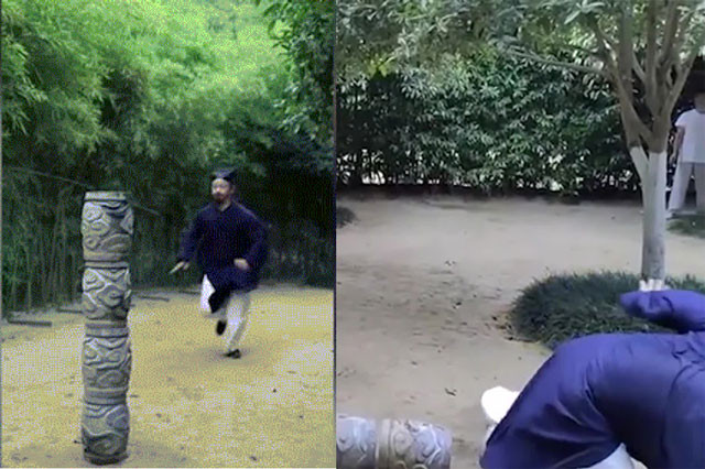 Trần Sư Hành bị ngã.