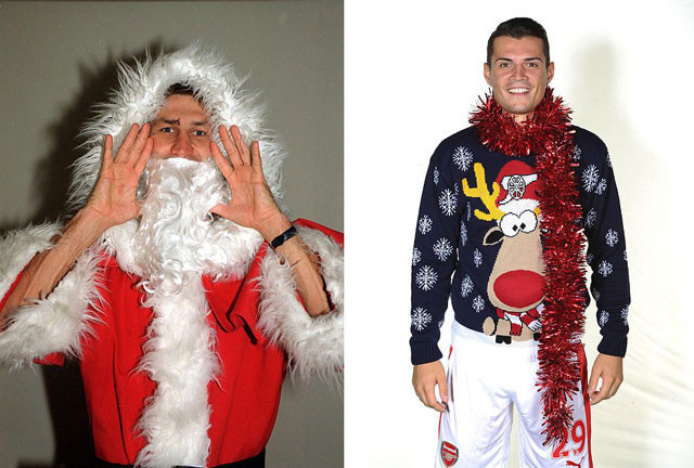 Xhaka đón Giáng sinh trong bộ đồ cực kỳ độc đáo.