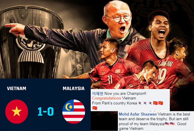 Nhiều CĐV quốc tế gửi lời chúc mừng đội tuyển Việt Nam.