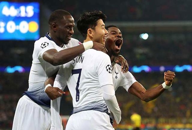 Son Heung-min (7) đã ghi được bàn thắng mở tỷ số giúp Tottenham giành chiến thắng đậm đà trước Dortmund.