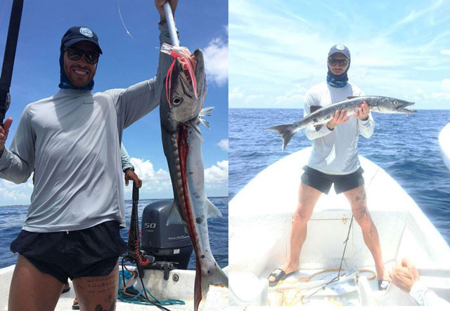 Thủ quân tuyển Tây Ban Nha bịt mặt như Ninja săn cá trên biển 