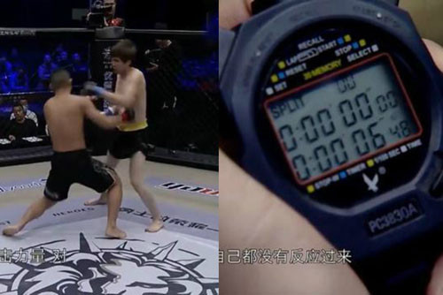 Bahadore hạ gục đối thủ chỉ sau 6 giây.