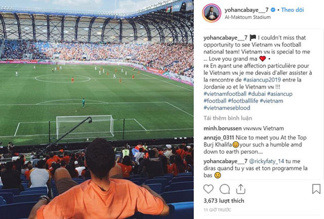 Bức ảnh do Yohan Cabaye đăng tải.